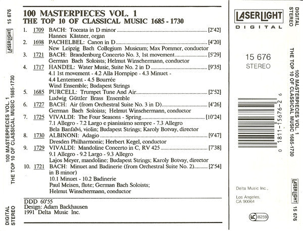 Various : The Top 100 Masterpieces Of Classical Music: 1685-1928 (10xCD, Comp)