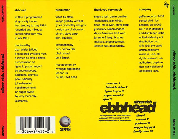 Nitzer Ebb : Ebbhead (CD, Album)