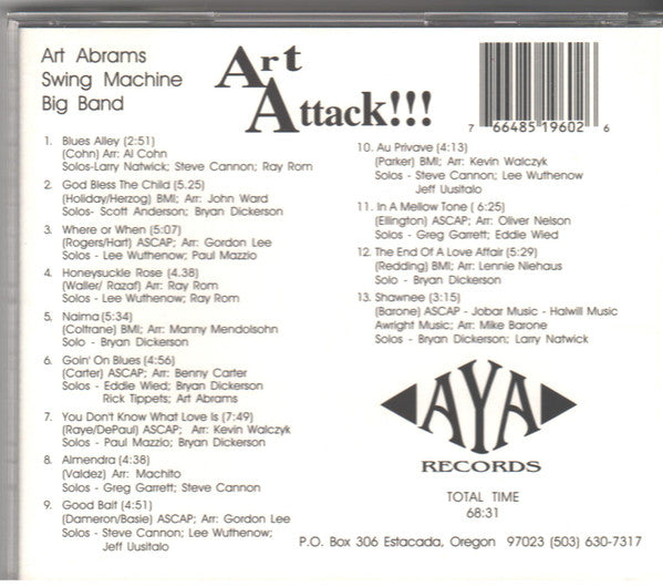 The Art Abrams Swing Machine Big Band : Art Attack (CD, Album)
