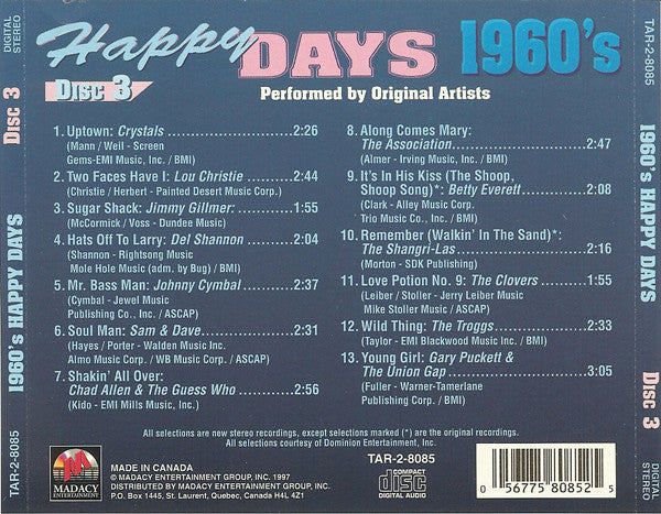 Various : 1960's Happy Days - Disc 3 (CD, Comp)