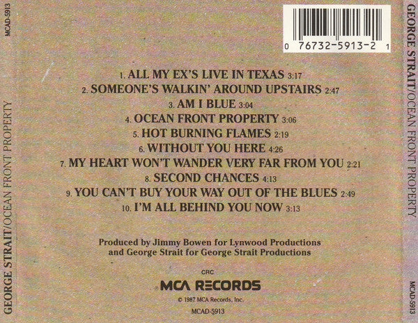 George Strait : Ocean Front Property (CD, Album, RE)