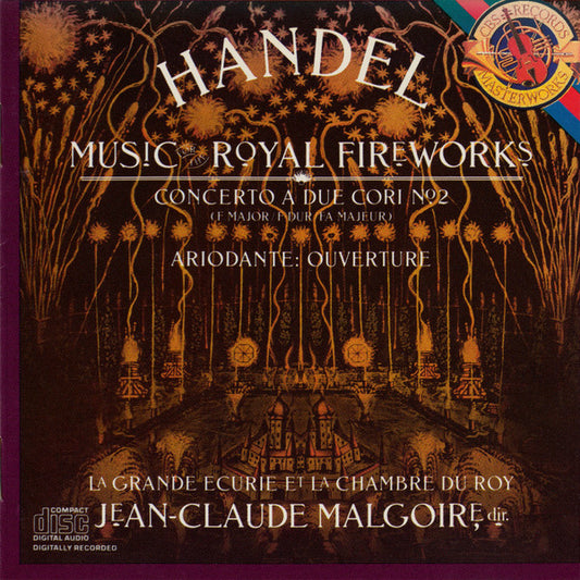 Georg Friedrich Händel, La Grande Ecurie Et La Chambre Du Roy, Jean-Claude Malgoire : Music For The Royal Fireworks (CD, Album)