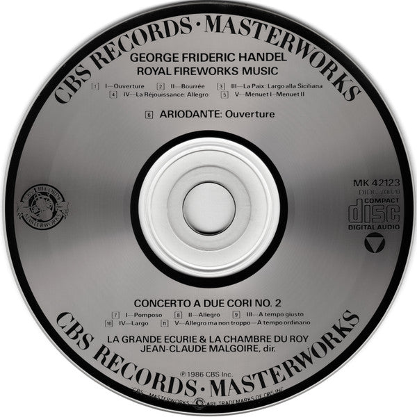 Georg Friedrich Händel, La Grande Ecurie Et La Chambre Du Roy, Jean-Claude Malgoire : Music For The Royal Fireworks (CD, Album)