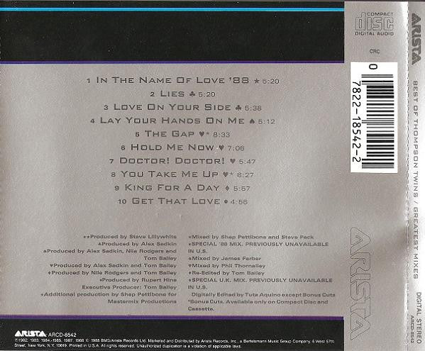 Thompson Twins : The Best Of Thompson Twins / Greatest Mixes (CD, Comp, Club)