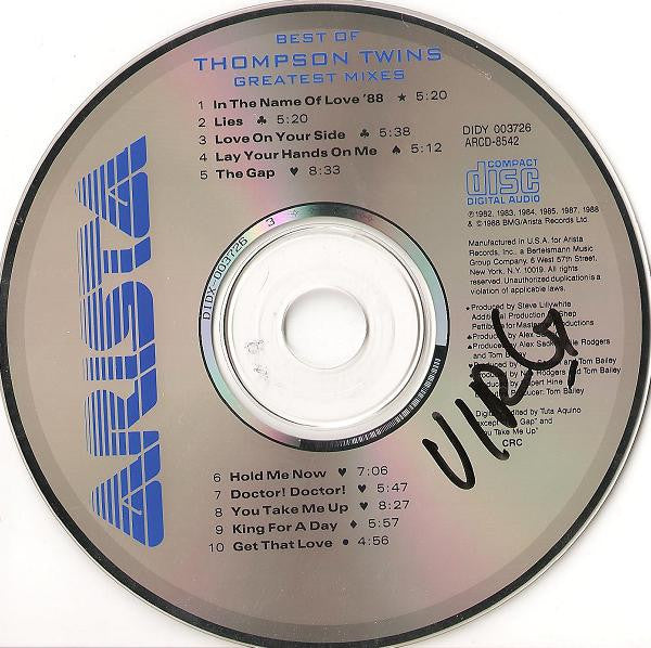 Thompson Twins : The Best Of Thompson Twins / Greatest Mixes (CD, Comp, Club)