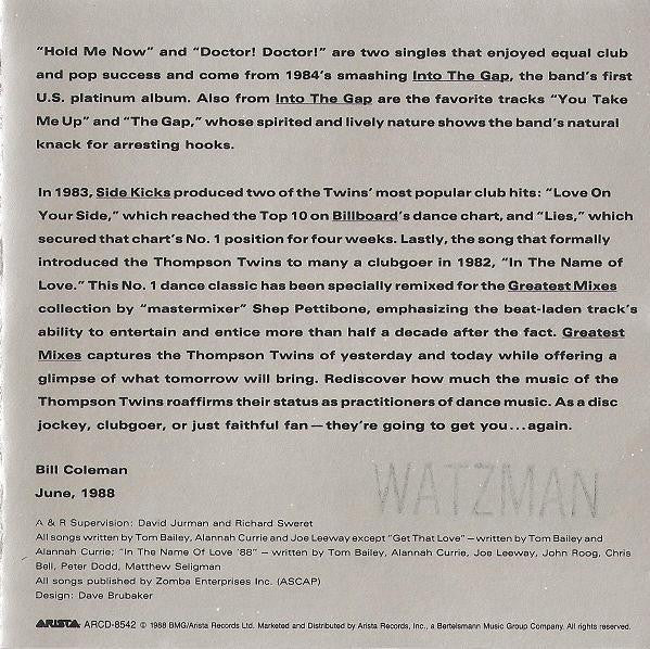 Thompson Twins : The Best Of Thompson Twins / Greatest Mixes (CD, Comp, Club)