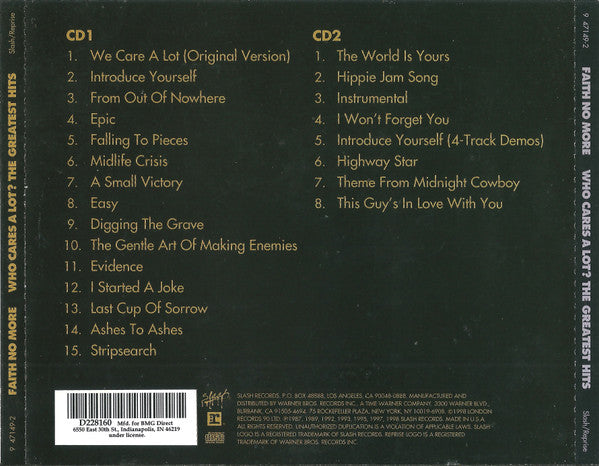 Faith No More : Who Cares A Lot? The Greatest Hits (2xCD, Comp, Club)