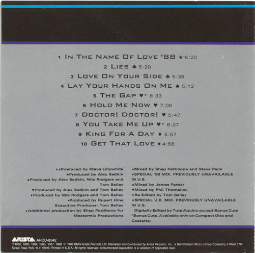 Thompson Twins : The Best Of Thompson Twins / Greatest Mixes (CD, Comp)