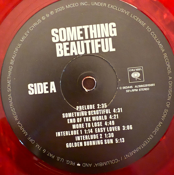 Miley Cyrus : Something Beautiful (LP, Album, Red)