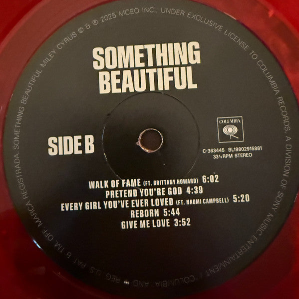 Miley Cyrus : Something Beautiful (LP, Album, Red)