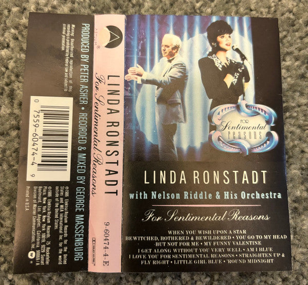 Linda Ronstadt With Nelson Riddle And His Orchestra : For Sentimental Reasons (Cass, Album, SR,)