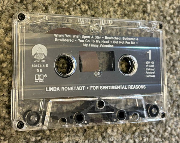 Linda Ronstadt With Nelson Riddle And His Orchestra : For Sentimental Reasons (Cass, Album, SR,)