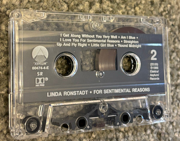 Linda Ronstadt With Nelson Riddle And His Orchestra : For Sentimental Reasons (Cass, Album, SR,)