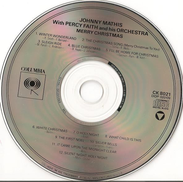 Johnny Mathis With Percy Faith & His Orchestra : Merry Christmas (CD, Album, RE)