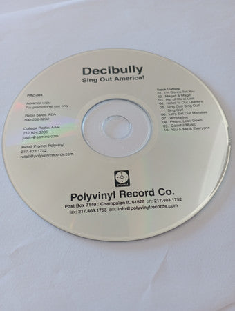 Decibully : Sing Out America! (CD, Advance, Album, Promo)