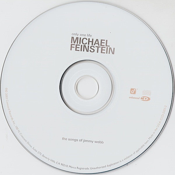 Michael Feinstein : Only One Life: The Songs Of Jimmy Webb (CD, Album, Enh)