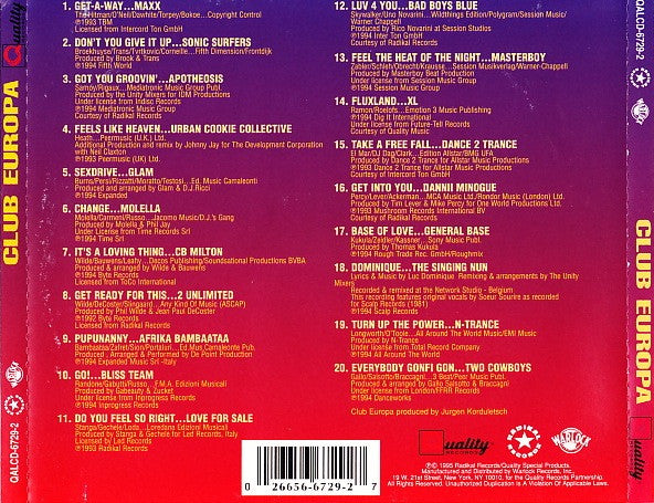 Various : Club Europa (CD, Comp)