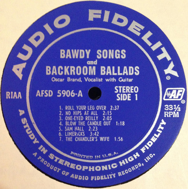 Oscar Brand - Bawdy Songs And Backroom Ballads - Vol.1 (LP) (VG+) - Endless Media