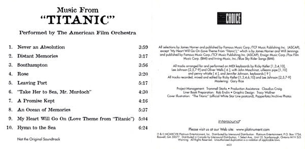 The American Film Orchestra : Music From Titanic (CD)