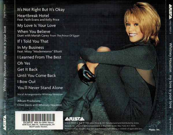 Whitney Houston : My Love Is Your Love (CD, Album, Club, RE)