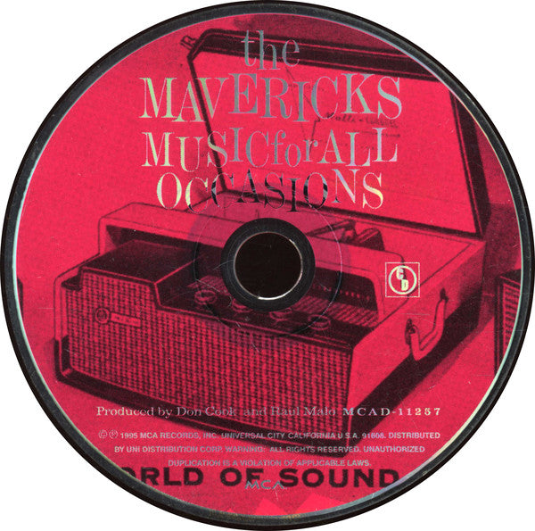 The Mavericks : Music For All Occasions (CD, Album)