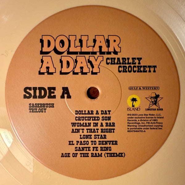 Charley Crockett : Dollar A Day (LP, Album, Ltd, Can)