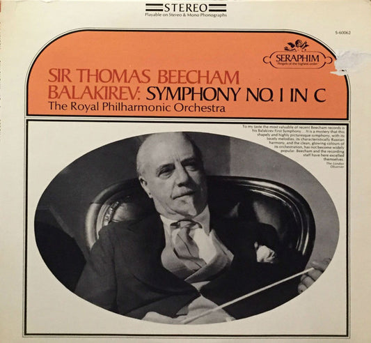 Sir Thomas Beecham - Mily Balakirev - Royal Philharmonic Orchestra - Symphony No. 1 In C (LP) (VG) - Endless Media