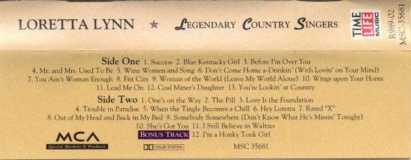 Loretta Lynn : Loretta Lynn - Legendary Country Singers (Cass, Comp, Dol)