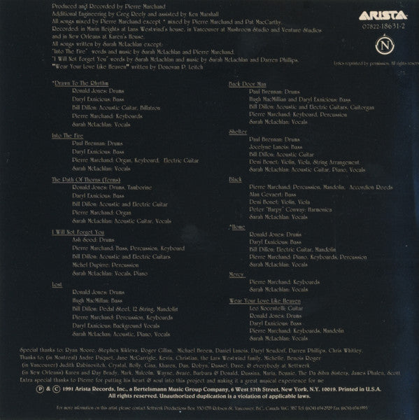 Sarah McLachlan : Solace (CD, Album, Club, BMG)