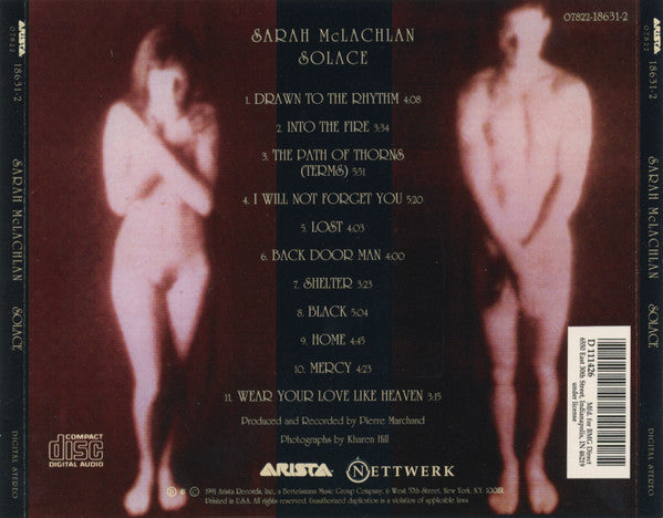 Sarah McLachlan : Solace (CD, Album, Club, BMG)
