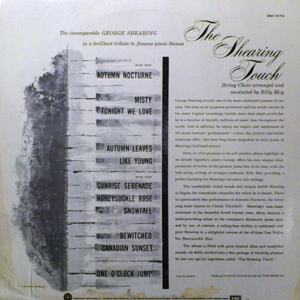 George Shearing - String Choir Conducted By Billy May : The Shearing Touch (LP, Album, RE)