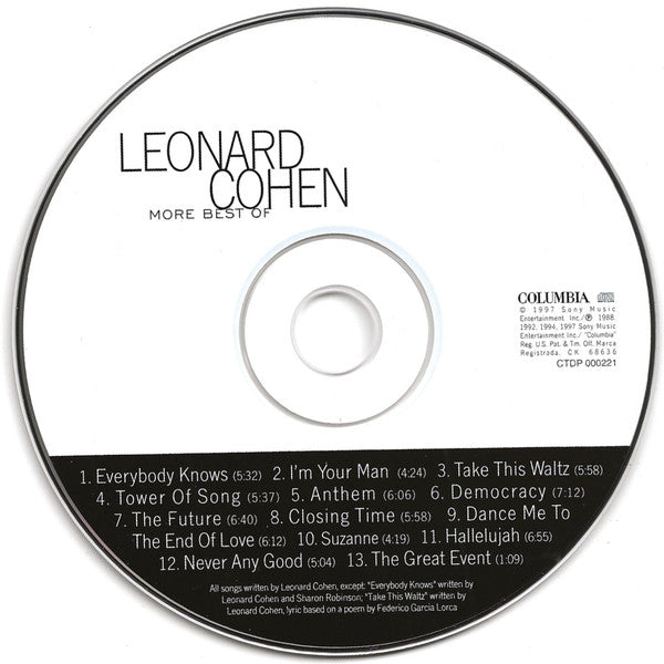 Leonard Cohen : More Best Of (CD, Comp, Club, BMG)