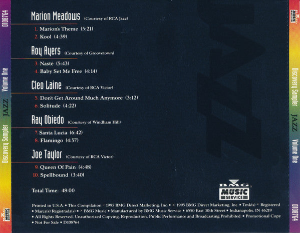 Various : Discovery Sampler: Jazz, Volume One (CD, Comp, Club, Promo, Smplr)