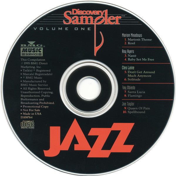 Various : Discovery Sampler: Jazz, Volume One (CD, Comp, Club, Promo, Smplr)