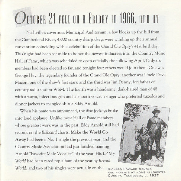 Eddy Arnold : The Country Music Hall Of Fame Presents Eddy Arnold (CD, Comp)