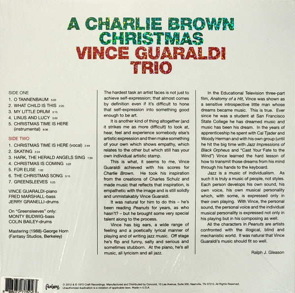 Vince Guaraldi Trio : A Charlie Brown Christmas (Original Sound Track Recording Of The CBS Television Special) (LP, Ltd, RE, Gre)