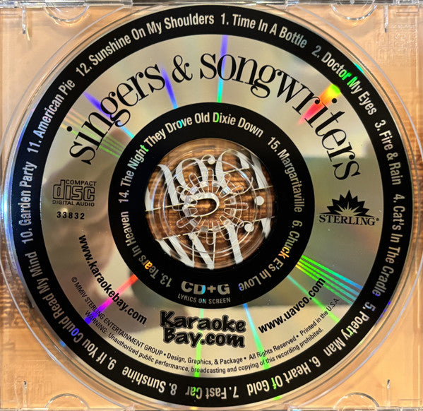 Unknown Artist : Karaoke Bay: Singers & Songwriters (CD+G)