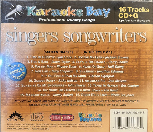Unknown Artist : Karaoke Bay: Singers & Songwriters (CD+G)