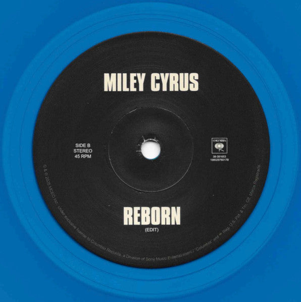 Miley Cyrus : Walk Of Fame / Reborn (7", Single, Ltd, Blu)