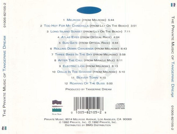 Tangerine Dream : The Private Music Of Tangerine Dream (CD, Comp)