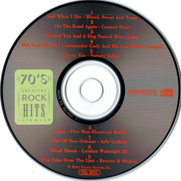 Various : 70's Greatest Rock Hits Volume 10 Hitchin' A Ride (CD, Comp, RE, RP, EMI)