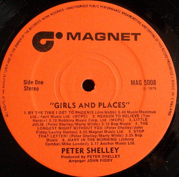 Peter Shelley : Girls And Places (LP, Album)