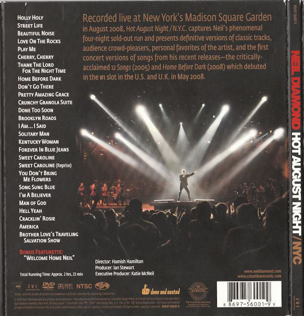 Neil Diamond : Hot August Night / NYC (Live From Madison Square Garden August 2008) (DVD-V, Multichannel, NTSC)