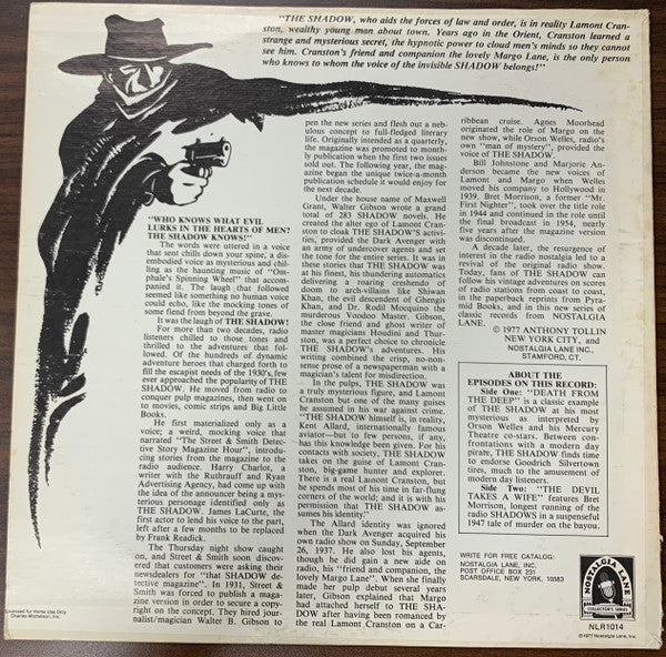 Various : The Shadow - Death From The Deep / The Devil Takes A Wife (LP)