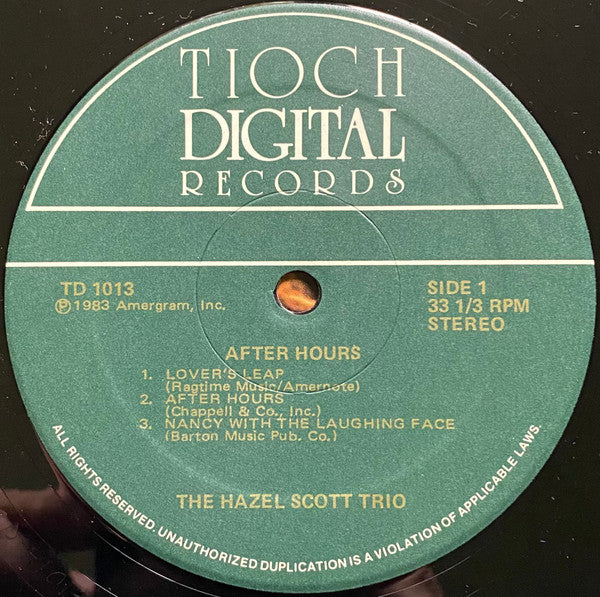 Hazel Scott Trio - After Hours (LP) (VG+) - Endless Media