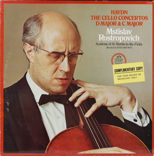 Joseph Haydn - Mstislav Rostropovich, The Academy Of St. Martin-in-the-Fields Directed By Iona Brown : The Cello Concertos D Major & C Major (LP, Quad)