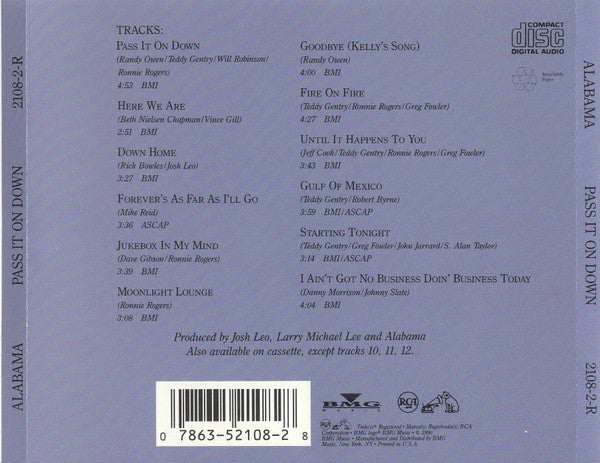 Alabama : Pass It On Down (CD, Album)
