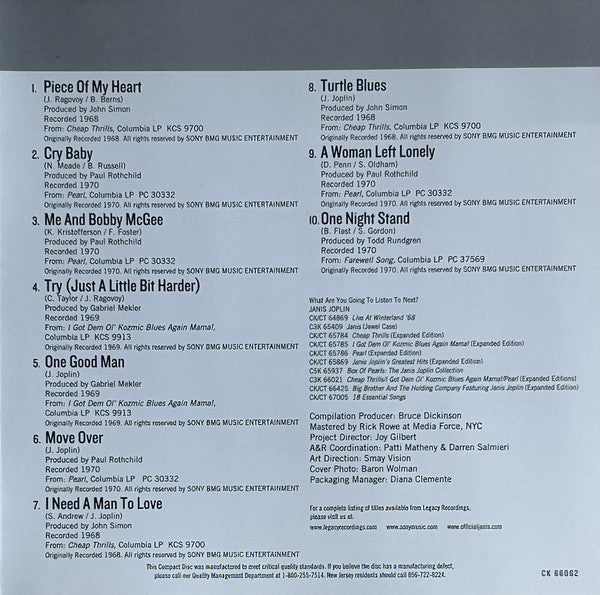 Janis Joplin : Super Hits (CD, Comp, RE)