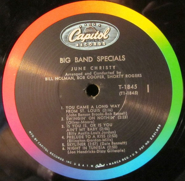 June Christy : Big Band Specials (LP, Album, Mono)