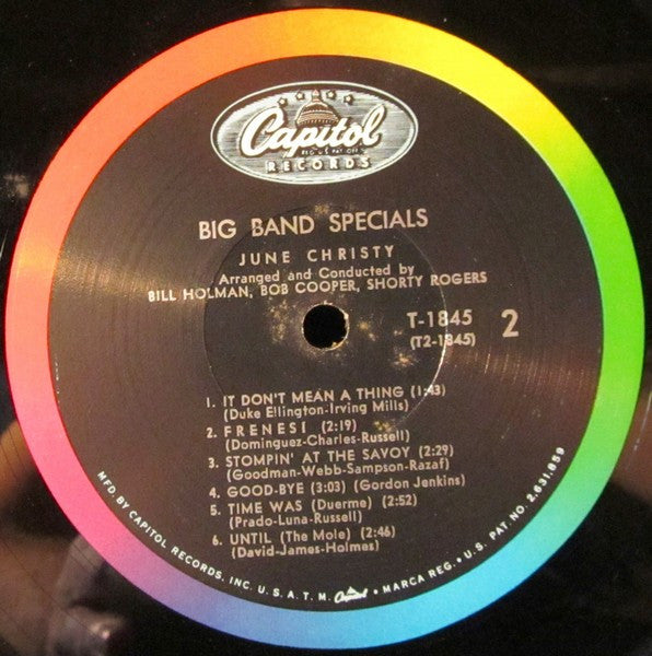 June Christy : Big Band Specials (LP, Album, Mono)